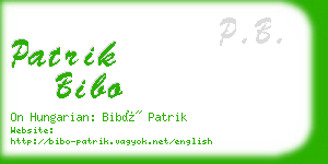 patrik bibo business card